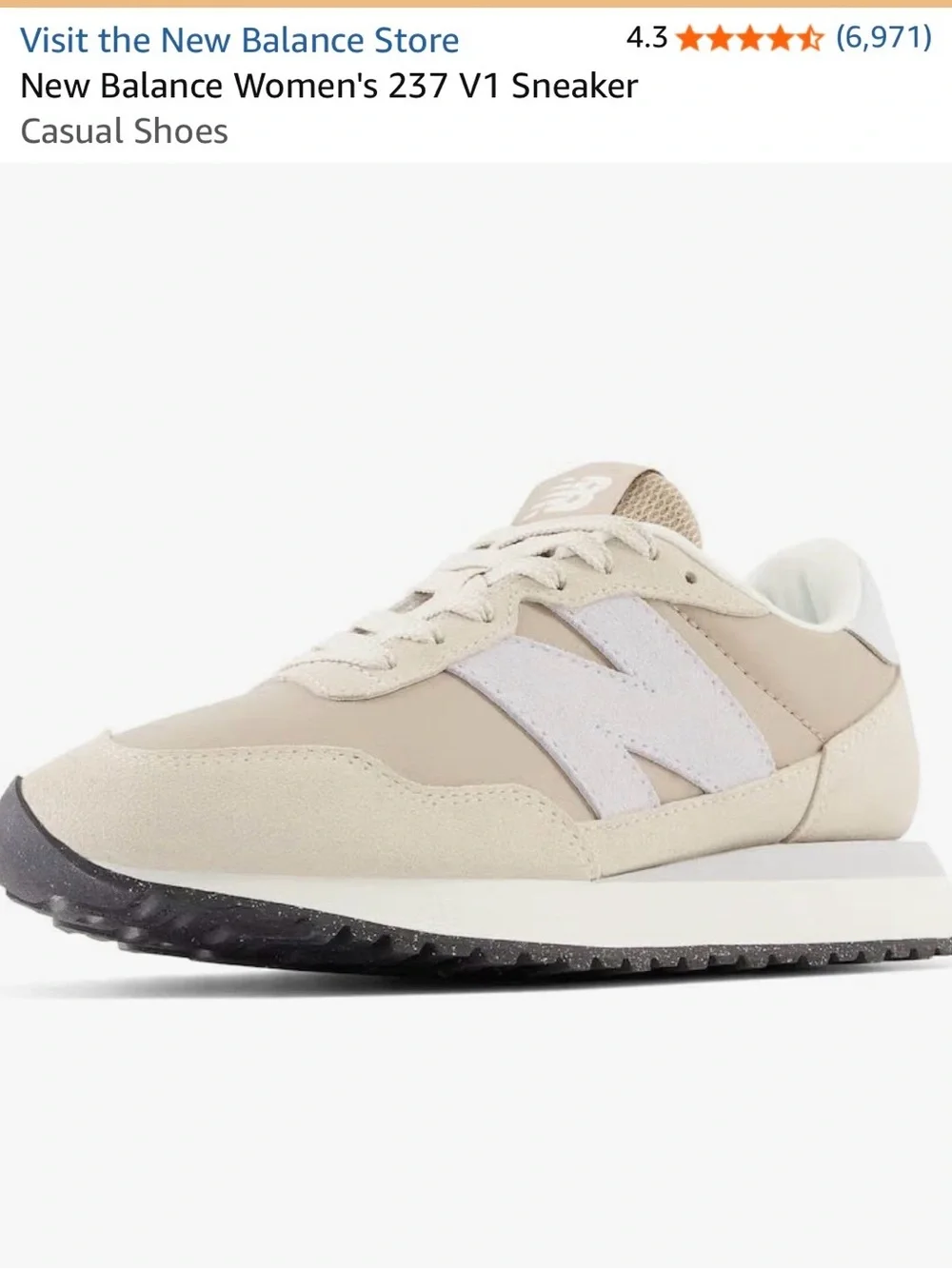 New Balance Women's Beige and Light Gray Casual Sneakers